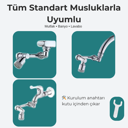 AquaFlexa SpinFlow™ - 1080° Hareketli Musluk Başlığı